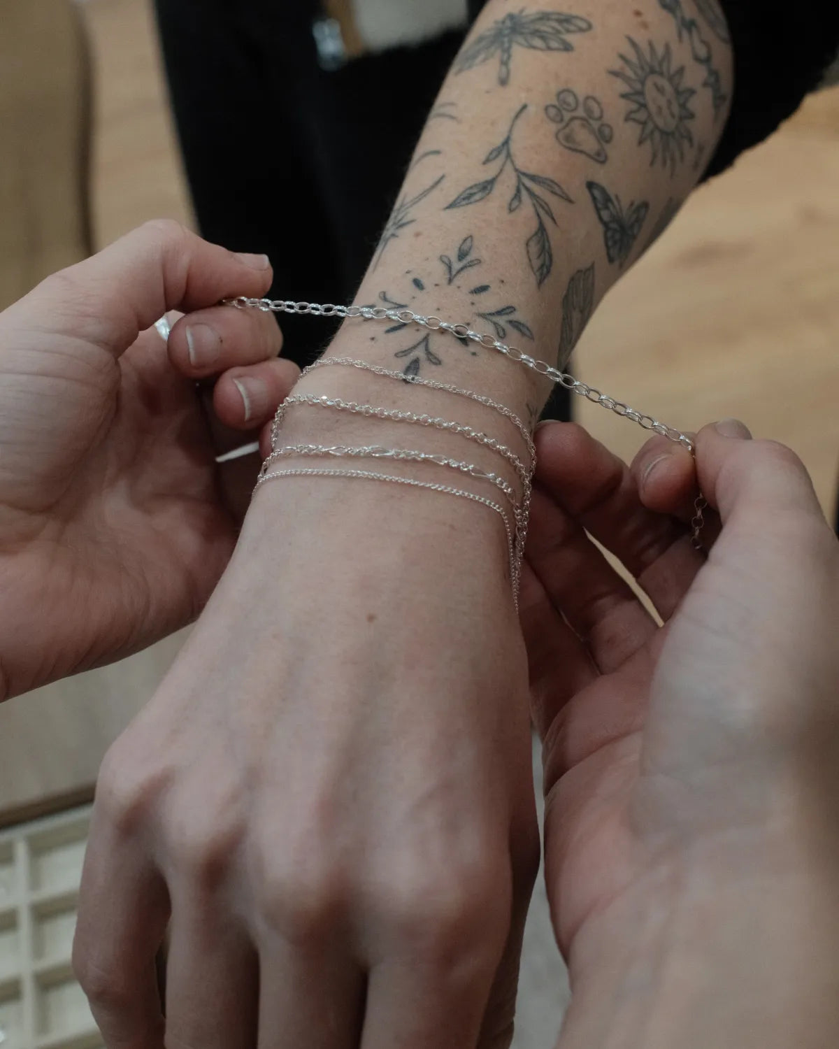 Permanent jewellery being welded at Hara Studio